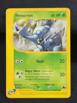 Pokemon TCG Heracross 64/144 Common Skyridge Non-Holo E Reader Card LP - Image 1