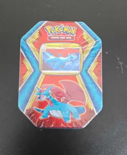 Pokemon TCG Salamence Tin SEALED Promo Card Trading Card Game Collector Tin - Image 1