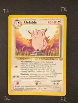 Pokemon TCG Clefable 17/64 Jungle Rare Vintage WOTC Unlimited (LP!) - Image 3