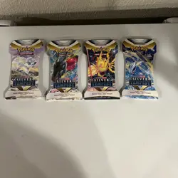 Lot of 4 Pokemon Silver Tempest Sealed Sleeved Booster Packs - All 4 Pack Arts - Image 1