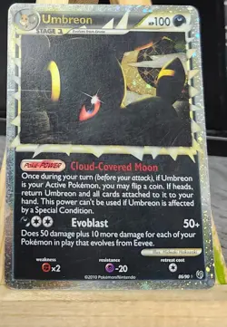 2010 Pokemon HGSS Undaunted Umbreon Prime 86/90 Holo Rare 2010 - Image 1