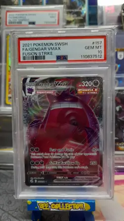 Pokemon tcg 2021 SWSH Gengar VMAX full art 157/264 PSA 10 Fusion Strike GEM MINT - Image 1