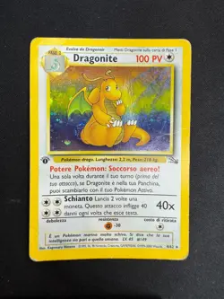 Pokemon Dragonite 4/62 Fossil Rara Holo Unlimited Wizards ITA Carte Vintage - Image 1