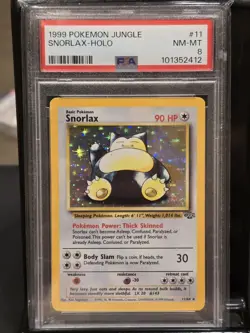 1999 Pokemon Jungle Snorlax Holo Rare Unlimited, 11/64, PSA 8 NM-MT - Image 1