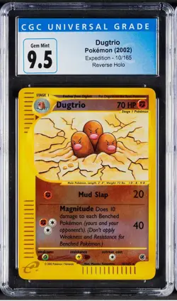 2002 Dugtrio Pokemon Expedition Reverse Holo 10/165 CGC 9.5 - Image 1