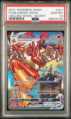 Pokemon 2021 Blaziken VMAX 201/198 Alt Art Chilling Reign GEM MINT PSA 10 - Image 1