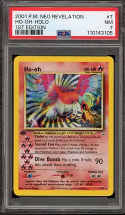 Pokemon Ho-Oh Neo Revelation 1st Edition Holo Rare #7 PSA 7 - Image 1