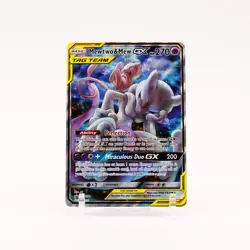 Mewtwo & Mew GX - SM191 Black Star Promo Alternate Art Pokemon MISCUT - NM/LP - Image 1