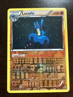 Lucario 80/113 Reverse Holo Rare NM Pokemon TCG Black & White Legendary Treasure - Image 1