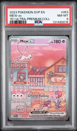 2023 POKEMON SVP EN-SV BLACK STAR PROMO 151 ULTRA-PREM COLL #053 MEW EX PSA 8 - Image 1