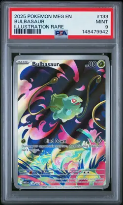 2025 POKEMON MEG EN-MEGA EVOLUTION ILLUSTRATION RARE #133 BULBASAUR PSA 9 - Image 1