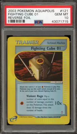 Pokemon Fighting Cube 01 Aquapolis Reverse Holo #121 PSA 10 Gem Mint - Image 1