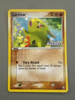 Pokemon TCG Larvitar 62/109 EX Team Rocket Returns - Holo STAMPED NM - Image 1