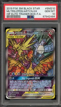 Pokemon Moltres & Zapdos & Articuno GX Hidden Fates ETB FA Promo SM210 PSA 10 - Image 1