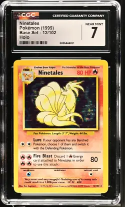 Pokemon TCG GRADED 1999 Ninetales 12/102 Base Set NM 7 CGC ENG - Image 1