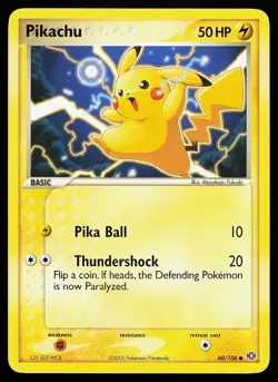 Pikachu 60/106 Common Emerald Pokemon Card - Image 1