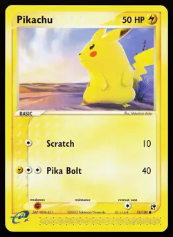 Pikachu 72/100 Common Sandstorm Pokemon Card - Image 1