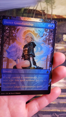Fierce Guardianship FOIL Proxy Playtest Card Custom Anime Girl Art Wolf Design - Image 2