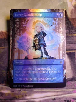 Fierce Guardianship FOIL Proxy Playtest Card Custom Anime Girl Art Wolf Design - Image 3