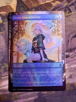 Fierce Guardianship FOIL Proxy Playtest Card Custom Anime Girl Art Wolf Design - Image 4