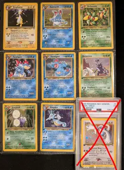 Near Complete 1st Edition Neo Genesis Set 110/111 Cards LUGIA 9/111 NOT INCLUDED - Image 1