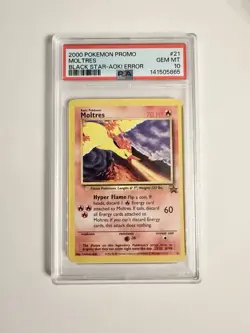 Pokemon 2000 Promo Moltres Black Star Aoki Error Card - Image 1