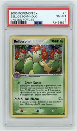 Bellossom Holo 3/115 EX Unseen Forces PSA 8 NM-MT Pokemon Card - Image 1