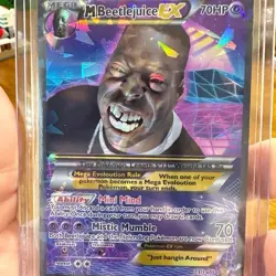 Pokemon Mega Beetlejuice EX Custom Card Holographic - Image 1