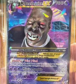 Pokemon Mega Beetlejuice EX Custom Card Holographic - Image 2