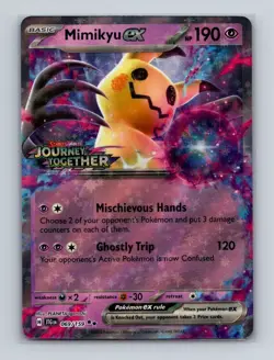 Mimikyu ex 069 2025 Pokemon Journey Together RR Stamped Promo Card NM+ - Image 1