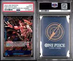 2025 ONE PIECE 3RD ANNIVERSARY TOURNAMENT WINNER PORTGAS D. ACE ENGLISH PSA 10 - Image 3