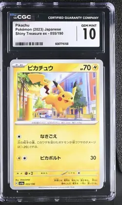 ⚡⚡⚡ CGC 10 Pikachu 055/190 Shiny Treasure sv4a Pokemon Card - Image 1