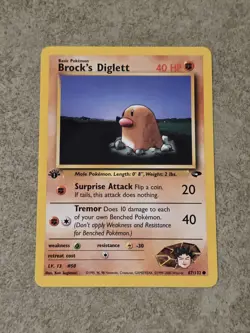 [ LP ] Brock's Diglett 67/132 Gym Challenge 1st Edition 40 HP Pokemon Card 2000 - Image 1