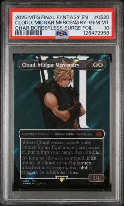 2025 MTG FINAL FANTASY #0520 CLOUD, MIDGAR MERCENARY PSA 10 - Image 1