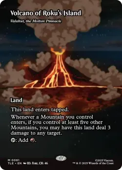 borderless VOLCANO OF ROKU'S ISLAND-VALAKUT 0061 Avatar The Last Airbender MTG - Image 1