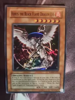 YuGiOh - Horus The Black Flame Dragon LV6 SOD-EN007 Super Rare Unlimted Ed NM - Image 1