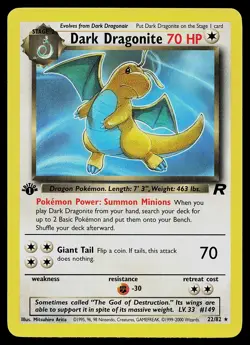 Pokemon Card - Dark Dragonite Team Rocket 22/82 Rare 1st Edition - Image 1