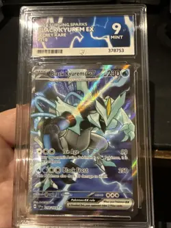 Black Kyurem ex 218/191 Ace 9 Surging Sparks Graded Pokemon Card Secret Rare Art - Image 1