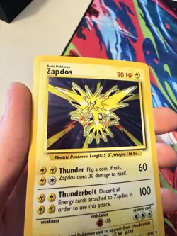 Pokemon TCG Zapdos Base Set Holo Unlimited Rare Card 16/102 1999 MINT/NM! - Image 2