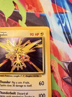 Pokemon TCG Zapdos Base Set Holo Unlimited Rare Card 16/102 1999 MINT/NM! - Image 3