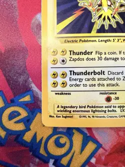 Pokemon TCG Zapdos Base Set Holo Unlimited Rare Card 16/102 1999 MINT/NM! - Image 5