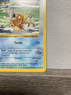 Pokemon Card Magikarp Shadowless Base Set Uncommon 35/102 Light Play LP - Image 4