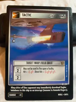 Star Trek CCG 1E TMP Set TARGET WARP FIELD COILS Card - Image 1