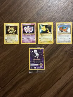 Pokemon The Movie Promotional Cards! Pikachu - Mewtwo - Electrabuzz - Dragonite - Image 1