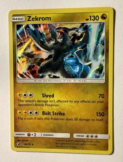 Zekrom Holo Rare Dragon Majesty 46/70 NM Pokemon Card - Image 1