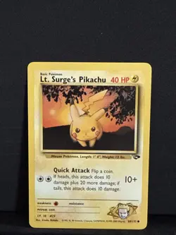 Lt. Surge’s Pikachu 84/132 Gym Challenge Pokemon Card NM-MINT - Image 1