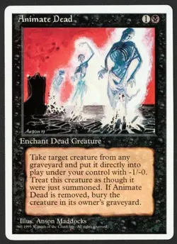 MTG 4th Fourth Edition 4ED IV Animate Dead Magic The Gathering English LP x1 - Image 1