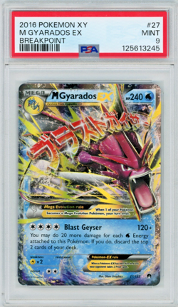 2016 Pokemon XY Breakpoint M Gyarados EX 27/122 PSA 9 - Image 1