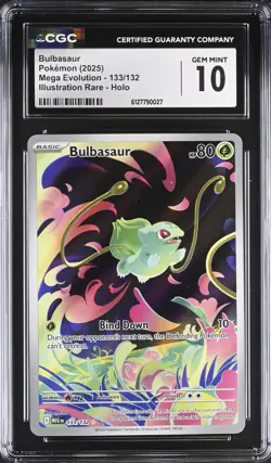 Pokemon Bulbasaur 133/132 Illustration Rare Mega Evolution - CGC 10 - Image 1