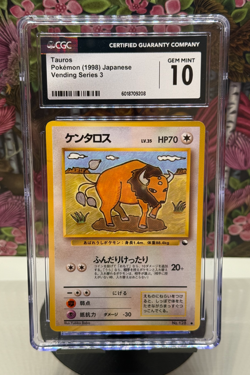 Tauros Pokemon Vending Series 3 1998 Japanese CGC 10 - Image 1